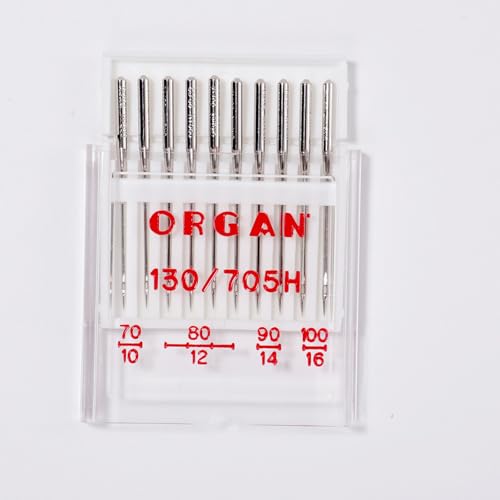 Organ Nähmaschinennadeln, Universalgrößen 70/10, 80/12, 90/14, 100/16, kompatibel mit / Ersatz für Singer, Pfaff, Riccar Brother, 10 Stück Organ Nähmaschinennadeln, Universalgrößen 70/10, 80/12, 90/14, 100/16, kompatibel mit / Ersatz für Singer, Pfaff, Riccar Brother, 10 Stück von Hollima
