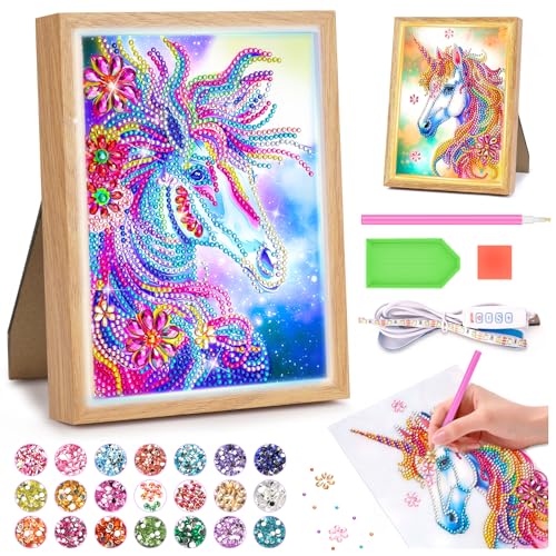 Diamond Painting Kinder Nachtlicht: Einhorn Geschenke Mädchen 5 6 7 8 9 10 11 Jahre, Bastelset Kinder Basteln Mädchen 6-12 Jahre Bilderrahmen Bastelset Geschenk Spielzeug ab 5-6-8-10-12-Jahr-Mädchen Diamond Painting Kinder Nachtlicht: Einhorn Geschenke Mädchen 5 6 7 8 9 10 11 Jahre, Bastelset Kinder Basteln Mädchen 6-12 Jahre Bilderrahmen Bastelset Geschenk Spielzeug ab 5-6-8-10-12-Jahr-Mädchen von Hollivi