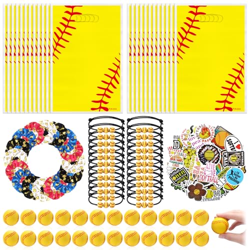 Hollowfly 146 Stück Softball-Partygeschenke, Softball-Thema, Geburtstagsgeschenk, Geschenktüten mit Stressball, Charm-Armbänder, Haargummis, Aufkleber für Geburtstagsparty-Dekorationen Hollowfly 146 Stück Softball-Partygeschenke, Softball-Thema, Geburtstagsgeschenk, Geschenktüten mit Stressball, Charm-Armbänder, Haargummis, Aufkleber für Geburtstagsparty-Dekorationen von Hollowfly
