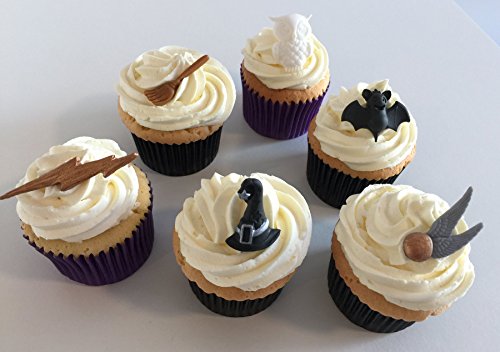 6 Handgemachte Kuchendekorationen aus Zucker: Harry Potter-Set / 6 Sugar Harry Potter Themed Cake Toppers von Holly Cupcakes