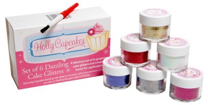 Dekorations Glitzer Geschenk-Set: Gold, Weiß, Silberfunkelndes, Fuschia, Lila & Grün / Set of 6 Holly Cupcakes Stunning Sparkly Decorating Glitters with Application Brush: Silver, Gold, Iridescent White, Fuchsia, Green & Purple Dekorations Glitzer Geschenk-Set: Gold, Weiß, Silberfunkelndes, Fuschia, Lila & Grün / Set of 6 Holly Cupcakes Stunning Sparkly Decorating Glitters with Application Brush: Silver, Gold, Iridescent White, Fuchsia, Green & Purple von Holly Cupcakes
