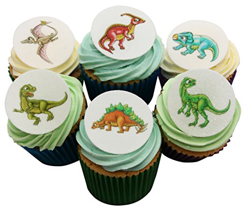 Wunderschöne essbare Kuchendekorationen - 48 Dinosaurier / 48 Edible Dinosaur Cake Decorations von Holly Cupcakes