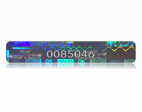 1500 Holomarks Siegel Aufkleber mit Seriennummern, Garantie Hologramm Etiketten 30x5 mm 1500 Holomarks Siegel Aufkleber mit Seriennummern, Garantie Hologramm Etiketten 30x5 mm von Holomarks