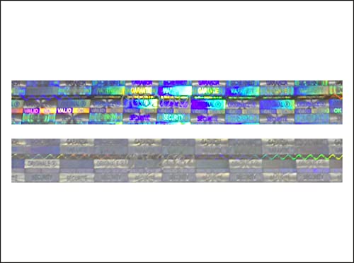 Holomarks 120 St. Hologramm Etiketten mit Seriennummern, Garantie Siegel Aufkleber 75x10mm von Holomarks