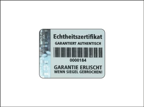 Holomarks 500 St. Echtheitszertifikat Etiketten mit Seriennummern und Hologramm, Siegel Aufkleber 32x24mm Certificate of Authenticity GERMAN TEXT Holomarks 500 St. Echtheitszertifikat Etiketten mit Seriennummern und Hologramm, Siegel Aufkleber 32x24mm Certificate of Authenticity GERMAN TEXT von Holomarks