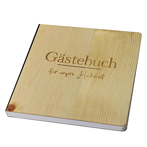 Holz Gästebuch mit eingraviertem Schriftzug "Gästebuch für unsere Hochzeit", Fotoalbum und Stammbuch für die Hochzeit, bestehend aus Echtholz, Zirbenholzcover Holz Gästebuch mit eingraviertem Schriftzug "Gästebuch für unsere Hochzeit", Fotoalbum und Stammbuch für die Hochzeit, bestehend aus Echtholz, Zirbenholzcover von Holzgrusskarten.at