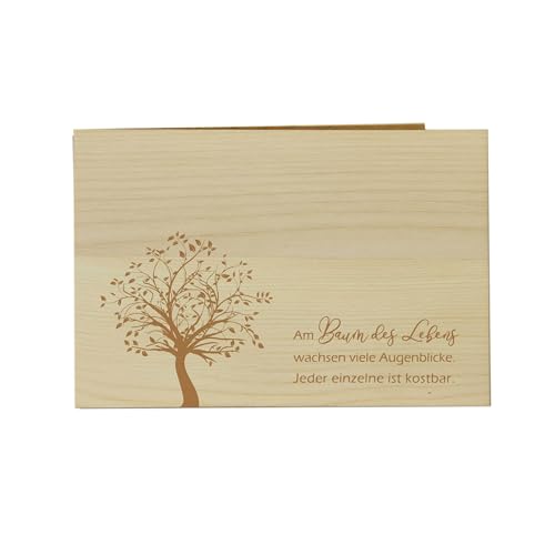 Holzgrusskarten Original BAUM DES LEBENS - 100% handmade in Österreich, aus Zirbenholz gefertigte Geschenkkarte, Grußkarte, Klappkarte, Postkarte… von Holzgrusskarten.at