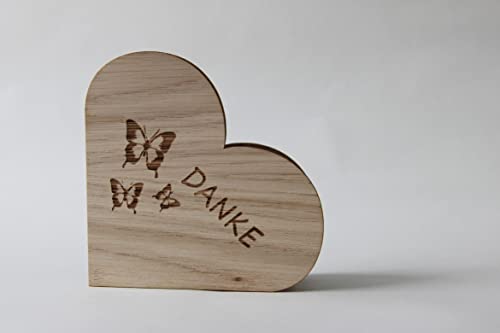 Original Holzgrußkarte - Danke - 100% handmade in Austria, aus Eichenholz gefertigte Grußkarte,Spruchkarte,Klappkarte,Postkarte von Holzgrusskarten.at