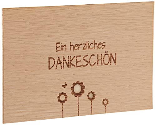 Holzgrusskarten Original - Danke - 100 % made in Österreich,aus Eichenholz gefertigte Grußkarte,Klappkarte,Postkarte,Spruchkarte... Marke von Holzgrusskarten