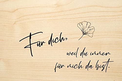 Holzgrusskarten Original, immer für mich da bist. - 100% handmade in Österreich, aus Eichenholz gefertigte Geschenkkarte, Geburtstagskarte, Grußkarte, Klappkarte, Postkarte von Holzgrusskarten