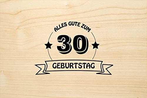 Holzgrusskarten Original 30. Geburtstag - 100% handmade in Österreich, aus Eichenholz gefertigte Geschenkkarte, Geburtstagskarte, Grußkarte, Klappkarte, Postkarte von Holzgrusskarten