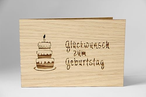 Holzgrusskarten Original Herzlichen Glückwunsch zum Geburtstag - 100% handmade in Österreich, aus Eichenholz gefertigte Geschenkkarte, Geburtstagskarte, Grußkarte, Klappkarte, Postkarte Holzgrusskarten Original Herzlichen Glückwunsch zum Geburtstag - 100% handmade in Österreich, aus Eichenholz gefertigte Geschenkkarte, Geburtstagskarte, Grußkarte, Klappkarte, Postkarte von Holzgrusskarten