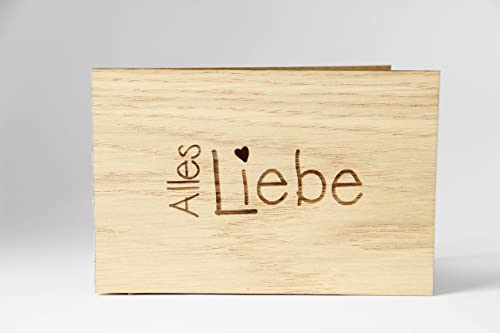 Holzgrusskarten Original Liebe - 100% handmade in Österreich, aus Eichenholz gefertigte Grußkarte,Glückwunschkarte,Postkarte,Klappkarte.... von Holzgrusskarten