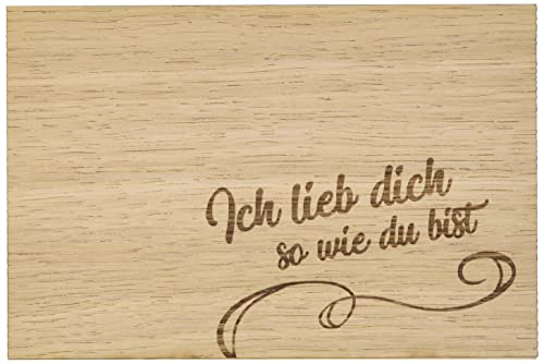 Holzgrusskarten Original lieb dich - 100% handmade in Österreich, aus Eichenholz gefertigte Grußkarte,Postkarte,Klappkarte von Holzgrusskarten
