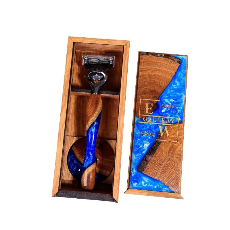 Harz Gillette Rasierer, Groomsmen Gastgeschenke, Trauzeugin Geschenk, Handgemachter Harz-Rasierer, Holzrasierset, Vater Der Braut Geschenk von HolzrepublikStade