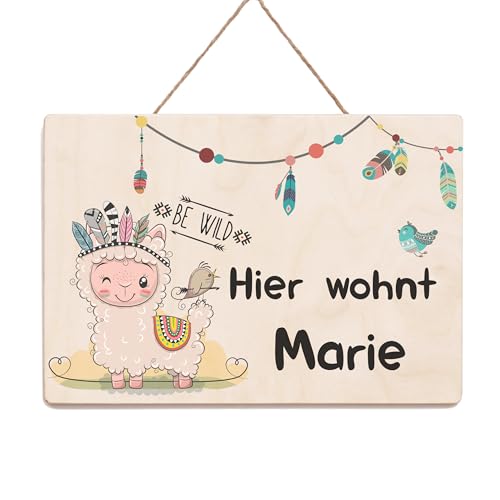 Holzura Namensschild Kinderzimmer Personalisierte Geschenke Baby Zimmer, Namensschilder für das Kinderzimmer Deko, Türschild personalisiert mit Namen, Türschild Kinderzimmer von Holzura