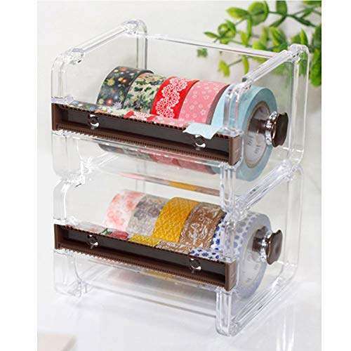 HomDSim Washi-Tape-Abroller, Rollband-Halterung, Organizer, Abdeckband, Tischband, Heimwerker-Klebeband, Klebeband-Halterung, 2 Stück braun von HomDSim