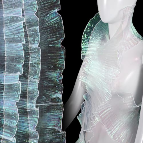 12,7 m Rüschenborte, schillernde, breite Spitzenborte zum Nähen, Organza-Plissee-Chiffon-Bordüre, Gaze-Stoff-Besatz, Halloween-DIY-Bastelmaterialien, Farbverlauf, gewellte Plissee-Tüll 12,7 m Rüschenborte, schillernde, breite Spitzenborte zum Nähen, Organza-Plissee-Chiffon-Bordüre, Gaze-Stoff-Besatz, Halloween-DIY-Bastelmaterialien, Farbverlauf, gewellte Plissee-Tüll von Homaisson