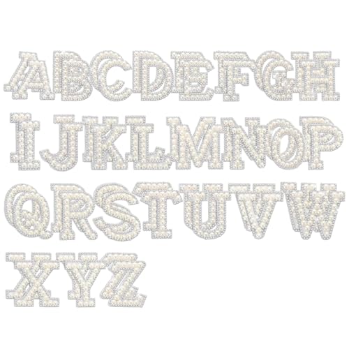 52 Stück selbstklebende große Buchstaben, zum Aufbügeln für Kleidung, Diamantkante, einfache Anwendung, perfekt für DIY und individuelle Kreationen von Homaisson