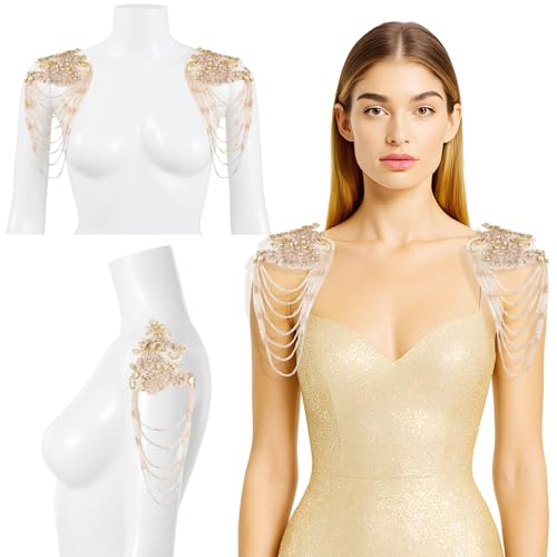 Goldene Strass-Applikationen, Glas-Strass-Perlenapplikationen, elegante Paillettenapplikationen, DIY-Schulter-Patches für Kleider, Jacken Goldene Strass-Applikationen, Glas-Strass-Perlenapplikationen, elegante Paillettenapplikationen, DIY-Schulter-Patches für Kleider, Jacken von Homaisson