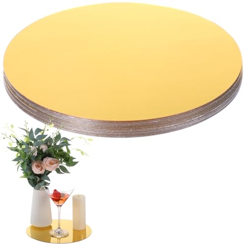 Homaisson 10 goldfarbene runde Spiegel-Mittelstücke für Tische, 12 Stück runde Spiegelplatten mit glatten Kanten und gepolsterten Füßen, ideal für Hochzeits- und Party-Dekorationen, 1 mm dick Homaisson 10 goldfarbene runde Spiegel-Mittelstücke für Tische, 12 Stück runde Spiegelplatten mit glatten Kanten und gepolsterten Füßen, ideal für Hochzeits- und Party-Dekorationen, 1 mm dick von Homaisson