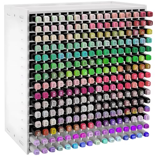Homaisson 240 Löcher, Marker-Organizer, Marker-Aufbewahrung, Schreibtischständer, PVC-Board, Aquarell-Pinsel, Stifte-Schreibtischhalter mit verstellbaren Trennwänden, Bleistift-Aufbewahrungs-Organizer von Homaisson