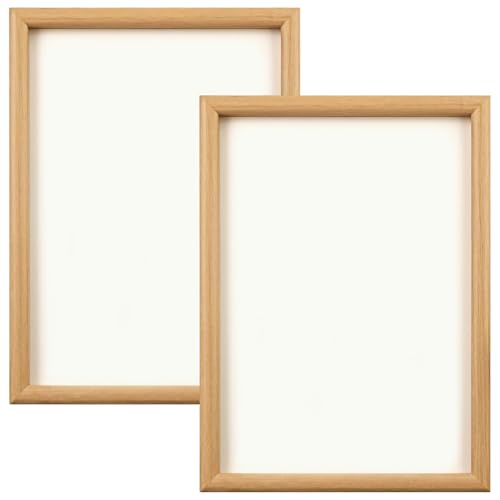 Homaisson Bilderrahmen aus Holz, 21,1 x 29,7 cm, klares Glas, abgerundete Kanten, Schreibtisch- und Raumdekoration (DIN A4), 2 Stück von Homaisson