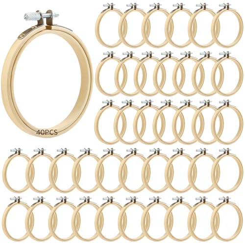 Stickrahmen, 40 Stück, 15 cm, verstellbar, DIY-Werkzeug-Set, Großpackung Bastelrahmen für kreative Projekte, ideal für Wanddekoration und Hochzeitsdekoration von Homaisson