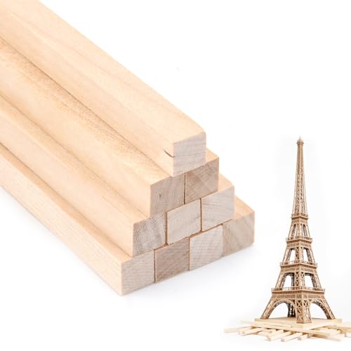 10 Stück quadratische Holzdübelstangen 6,3 x 1,27 x 30,5 cm, Balsaholzstreifen, Hartholzstäbe für Handwerk, DIY-Projekte, Modellbau 10 Stück quadratische Holzdübelstangen 6,3 x 1,27 x 30,5 cm, Balsaholzstreifen, Hartholzstäbe für Handwerk, DIY-Projekte, Modellbau von Homakover