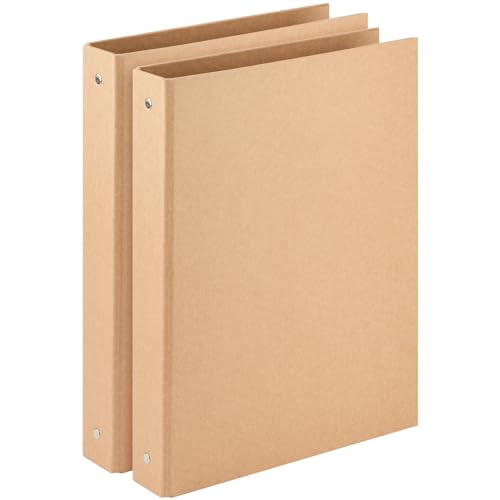 3-Ringbuch A4 Kraft-Ordner, 2er-Set, langlebig, 3,1 cm, runde Ringordner, passend für A4 Größe/Briefformat, 4,5 cm Rücken, 3-Loch-Hardcover-Organizer, Planerordner, hält 325 Blatt Kapazität von Homakover