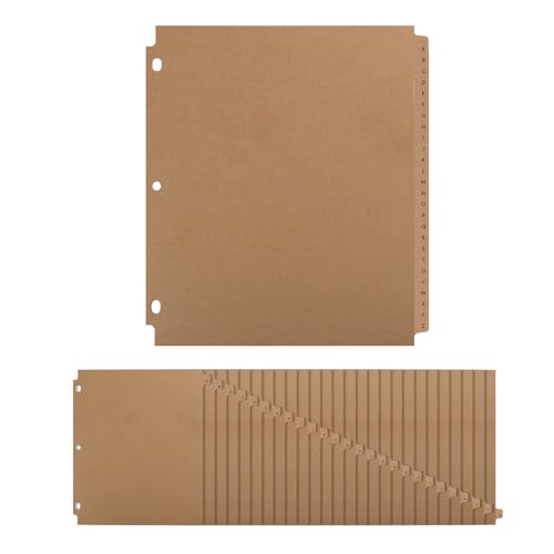 3-Ringbuch-Trennblätter für Blattschutz mit doppelseitigem Druck A-Z, Briefgröße, Registerkarten aus Kunststoff, 3-fach gelocht, extra haltbares 350 g Kraftpapier für College, Erwachsene von Homakover