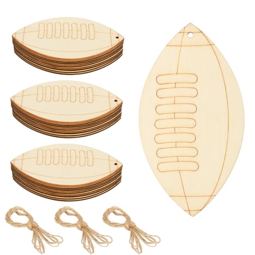 Fußball-Holzausschnitte, unlackiert, Fußball-Form, Ornamente, blanko, Bastelausschnitte für Malerei, DIY-Projekte, Sport-Party-Hängedekorationen, 30 Stück Fußball-Holzausschnitte, unlackiert, Fußball-Form, Ornamente, blanko, Bastelausschnitte für Malerei, DIY-Projekte, Sport-Party-Hängedekorationen, 30 Stück von Homakover