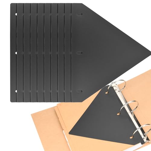 Ganzseitige Flachblattheber, Seitenschutz für Briefgröße 28,9 x 21,6 cm, 3-Loch-Binder-Trennblätter für Binder-Seitenschutz, Familienstammbaum-Foto, hilft Ihnen, die Seite besser zu drehen (schwarzes von Homakover