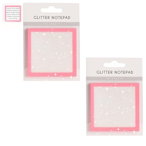Glitzer-Notizblock 2.0, Glitzer-Haftnotizen, Transparente Post-It-Notizen, Funkelnde Haftnotizen, Notizblöcke, Schreibwaren, Für Buchregister, Schulbedarf, Als Schönes Geschenk Für Mädchen(Pinkx2) von Homaskylynn