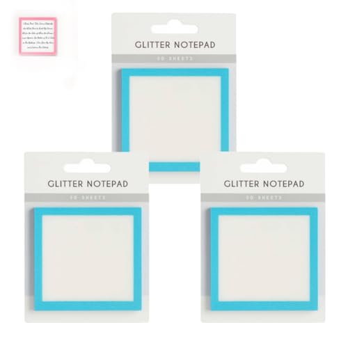 Glitzer-Notizblock 2.0, Glitzer-Haftnotizen, Transparente Post-It-Notizen, Funkelnde Haftnotizen, Notizblöcke, Schreibwaren, Für Buchregister, Schulbedarf, Als Schönes Geschenk Für Mädchen(Bluex3) von Homaskylynn