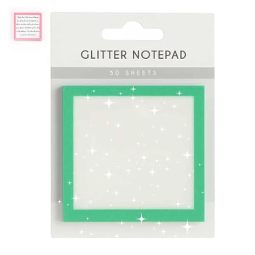 Glitzer-Notizblock 2.0, Glitzer-Haftnotizen, Transparente Post-It-Notizen, Funkelnde Haftnotizen, Notizblöcke, Schreibwaren, Für Buchregister, Schulbedarf, Als Schönes Geschenk Für Mädchen(Grün) von Homaskylynn