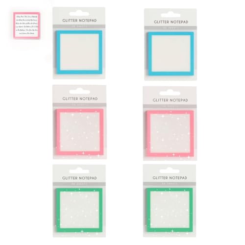 Glitzer-Notizblock 2.0, Glitzer-Haftnotizen, Transparente Post-It-Notizen, Funkelnde Haftnotizen, Notizblöcke, Schreibwaren, Für Buchregister, Schulbedarf, Als Schönes Geschenk Für Mädchen(Mix6) von Homaskylynn