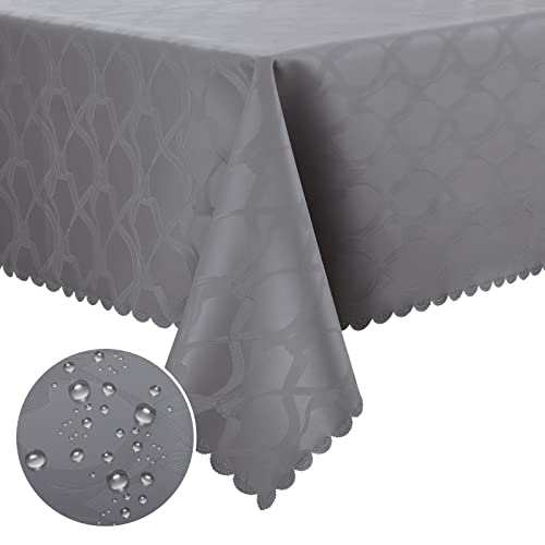 Homaxy PU Tischdecke Abwaschbar Lotuseffekt Hochwertig (350g/m²) Tischtuch Ornamente Tafeldecke Wasserabweisend Tischwäsche Fleckschutz pflegeleicht - Eckig 80 x 80 cm, Grau von Homaxy