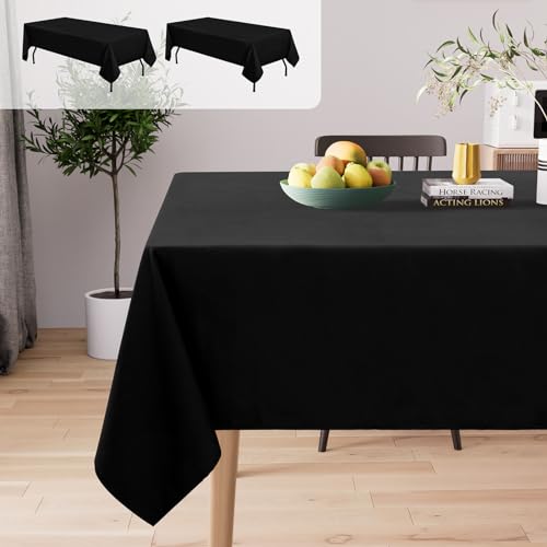 Homaxy Tischdecke Abwaschbar Lotuseffekt Rechteckig 130 x 160 cm, 2 Stück, Tischtuch Wasserabweisend Tafeldecke Abwischbare aus Polyester Schmutzabweisend Pflegeleicht für Küche Party, Schwarz Homaxy Tischdecke Abwaschbar Lotuseffekt Rechteckig 130 x 160 cm, 2 Stück, Tischtuch Wasserabweisend Tafeldecke Abwischbare aus Polyester Schmutzabweisend Pflegeleicht für Küche Party, Schwarz von Homaxy