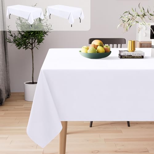 Homaxy Tischdecke Abwaschbar Lotuseffekt Rechteckig 130 x 160 cm, 2 Stück, Tischtuch Wasserabweisend Tafeldecke Abwischbare aus Polyester Schmutzabweisend Pflegeleicht für Küche Party, Weiß Homaxy Tischdecke Abwaschbar Lotuseffekt Rechteckig 130 x 160 cm, 2 Stück, Tischtuch Wasserabweisend Tafeldecke Abwischbare aus Polyester Schmutzabweisend Pflegeleicht für Küche Party, Weiß von Homaxy