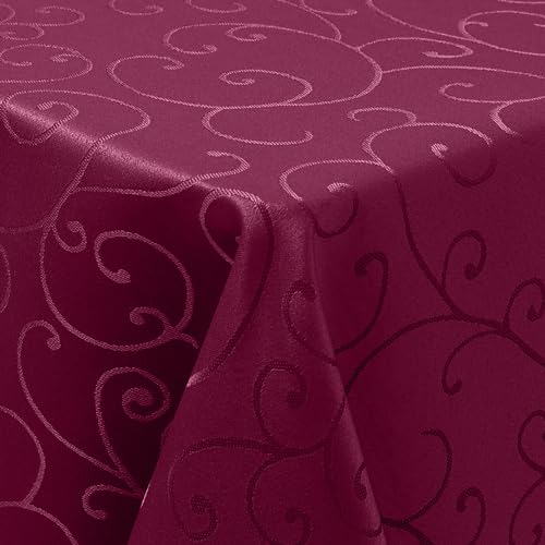 Homaxy Tischdecke Abwaschbar Rechteckig 130x160cm Polyester Tischtuch Tafeldecke Jacquard Tischwäsche Ornamente Schmutzabweisend Pflegeleicht, Weinrot Homaxy Tischdecke Abwaschbar Rechteckig 130x160cm Polyester Tischtuch Tafeldecke Jacquard Tischwäsche Ornamente Schmutzabweisend Pflegeleicht, Weinrot von Homaxy