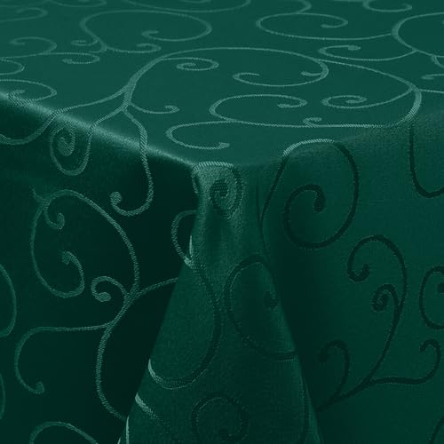 Homaxy Tischdecke Abwaschbar Rechteckig 130x200cm Polyester Tischtuch Tafeldecke Jacquard Tischwäsche Ornamente Schmutzabweisend Pflegeleicht, Dunkelgrün Homaxy Tischdecke Abwaschbar Rechteckig 130x200cm Polyester Tischtuch Tafeldecke Jacquard Tischwäsche Ornamente Schmutzabweisend Pflegeleicht, Dunkelgrün von Homaxy