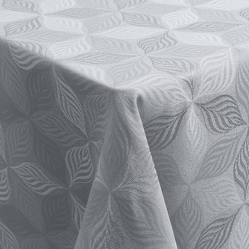 Homaxy Tischdecke Abwaschbar Rechteckig 140x180cm Mehrblättrige Jacquard Tischdecke Ornamente Schmutzabweisend Pflegeleicht, Grau Homaxy Tischdecke Abwaschbar Rechteckig 140x180cm Mehrblättrige Jacquard Tischdecke Ornamente Schmutzabweisend Pflegeleicht, Grau von Homaxy