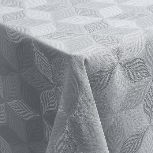 Homaxy Tischdecke Abwaschbar Rechteckig 80x80cm Mehrblättrige Jacquard Tischdecke Ornamente Schmutzabweisend Pflegeleicht, Grau Homaxy Tischdecke Abwaschbar Rechteckig 80x80cm Mehrblättrige Jacquard Tischdecke Ornamente Schmutzabweisend Pflegeleicht, Grau von Homaxy
