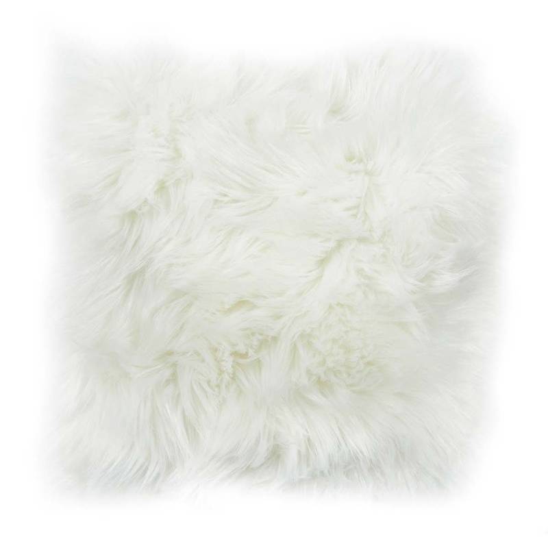 Kissen In Flauschiger Felloptik Weiß (Farbe: Weiß) von Homcom