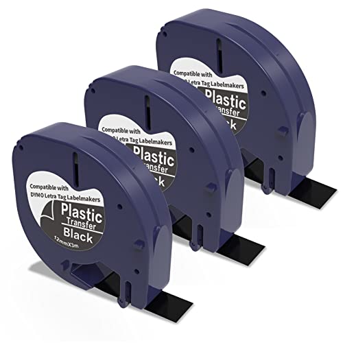 3 x LT-335 Schwarzes Etikettenband 12mm x 3m Kompatible Schriftband als Ersatz für Dymo Etikettenband Kunststoff Letratag Bänder für Dymo LetraTag Beschriftungsgerät XR LT110T LT100H LT100T 2000 3 x LT-335 Schwarzes Etikettenband 12mm x 3m Kompatible Schriftband als Ersatz für Dymo Etikettenband Kunststoff Letratag Bänder für Dymo LetraTag Beschriftungsgerät XR LT110T LT100H LT100T 2000 von Home Colortly