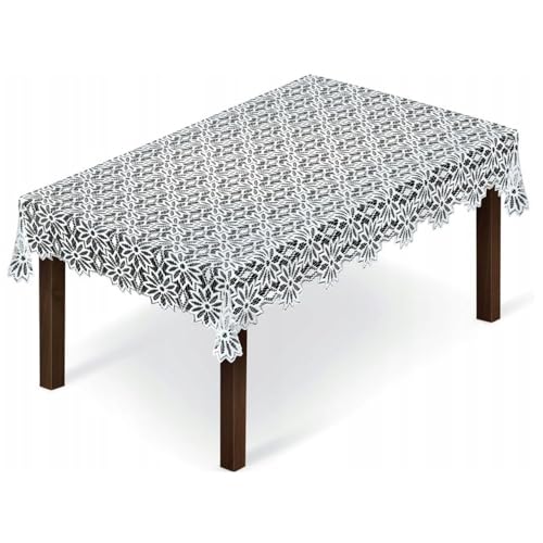 Home Dekorator Tischdeckchen aus Spitzenstoff 100x150cm | Weiße Tischdecke mit Blüten Spitze in Grau | Frühlingstischdecke für Esszimmer und Wohnzimmer | Tischtuch Rechteckig Home Dekorator Tischdeckchen aus Spitzenstoff 100x150cm | Weiße Tischdecke mit Blüten Spitze in Grau | Frühlingstischdecke für Esszimmer und Wohnzimmer | Tischtuch Rechteckig von Home Dekorator