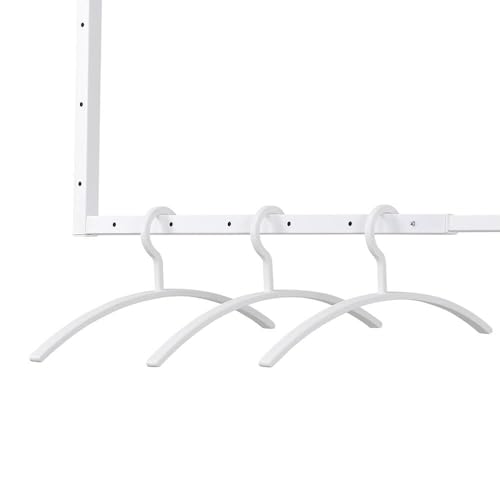 HOME DELUXE - Kleiderbügel Rack - Weiß, 47 x 2 x 18 cm, Kunststoff mit Samtstoff bezogen I Kleiderbügel-Set Garderobenhaken Kleideraufhänger (10er Set) von Home Deluxe