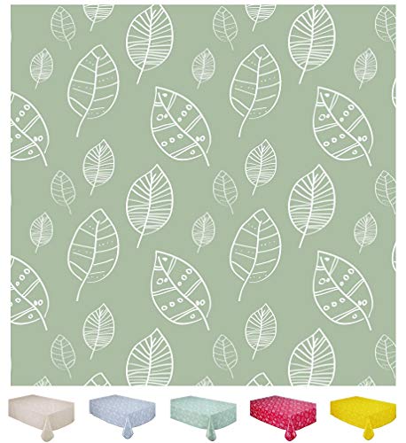 Abwischbare Tischdecke, Wachstuch, PVC-Tischdecke, Tischschutz, Blätter 100cm x 140cm 39"x55" Salbei Abwischbare Tischdecke, Wachstuch, PVC-Tischdecke, Tischschutz, Blätter 100cm x 140cm 39"x55" Salbei von Home Direct