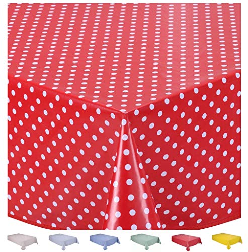Abwischbare Tischdecke, Wachstuch, PVC-Tischdecke, Tischschutz, klein, gepunktet, 100 cm x 140 cm, 39"x55" Rot Abwischbare Tischdecke, Wachstuch, PVC-Tischdecke, Tischschutz, klein, gepunktet, 100 cm x 140 cm, 39"x55" Rot von Home Direct